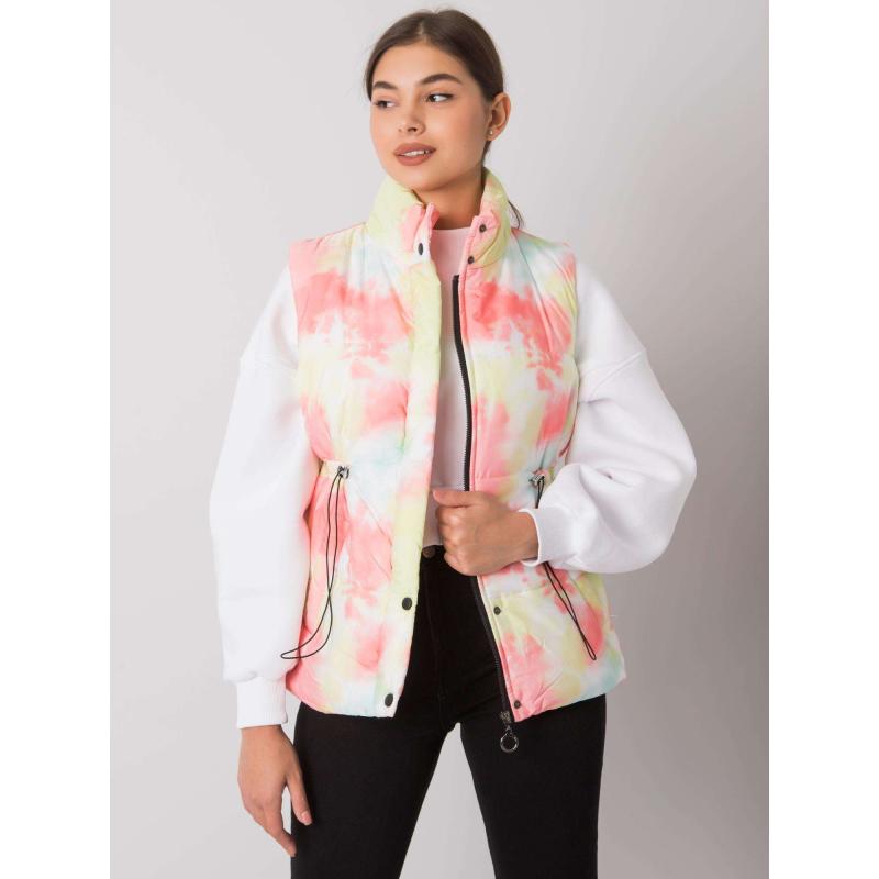 Női bordázott mellény LOIE sárga-narancs