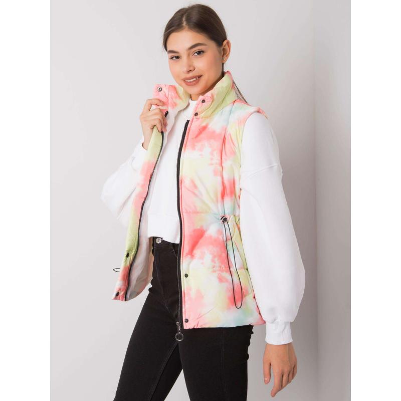 Női bordázott mellény LOIE sárga-narancs