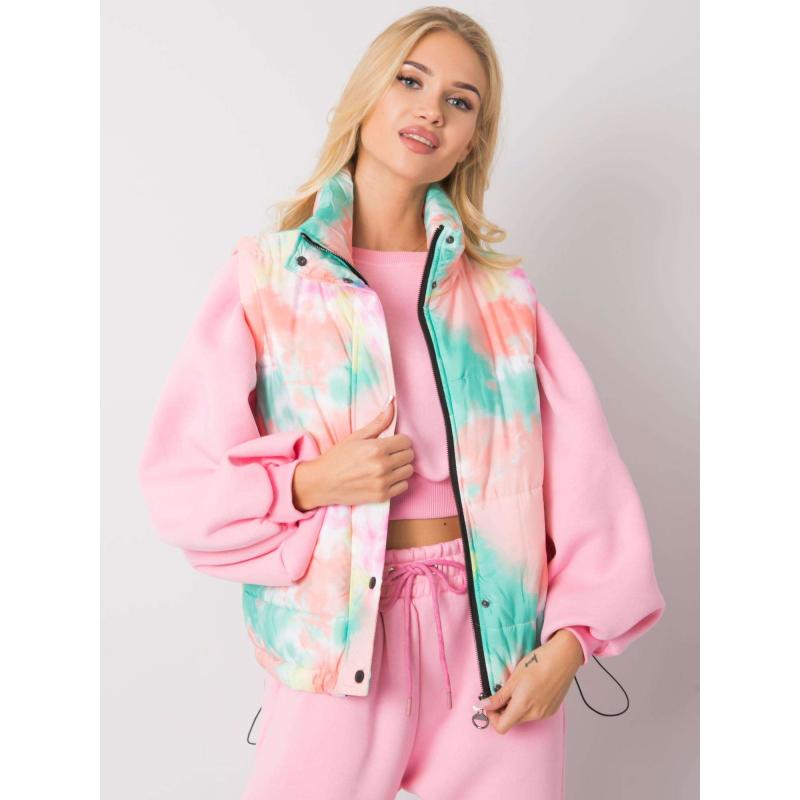 Dámská zeleno-oranžová prošívaná Dámská vesta Roonie