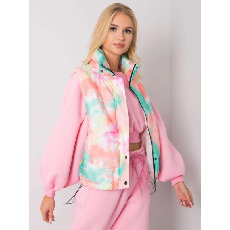 Dámská zeleno-oranžová prošívaná Dámská vesta Roonie