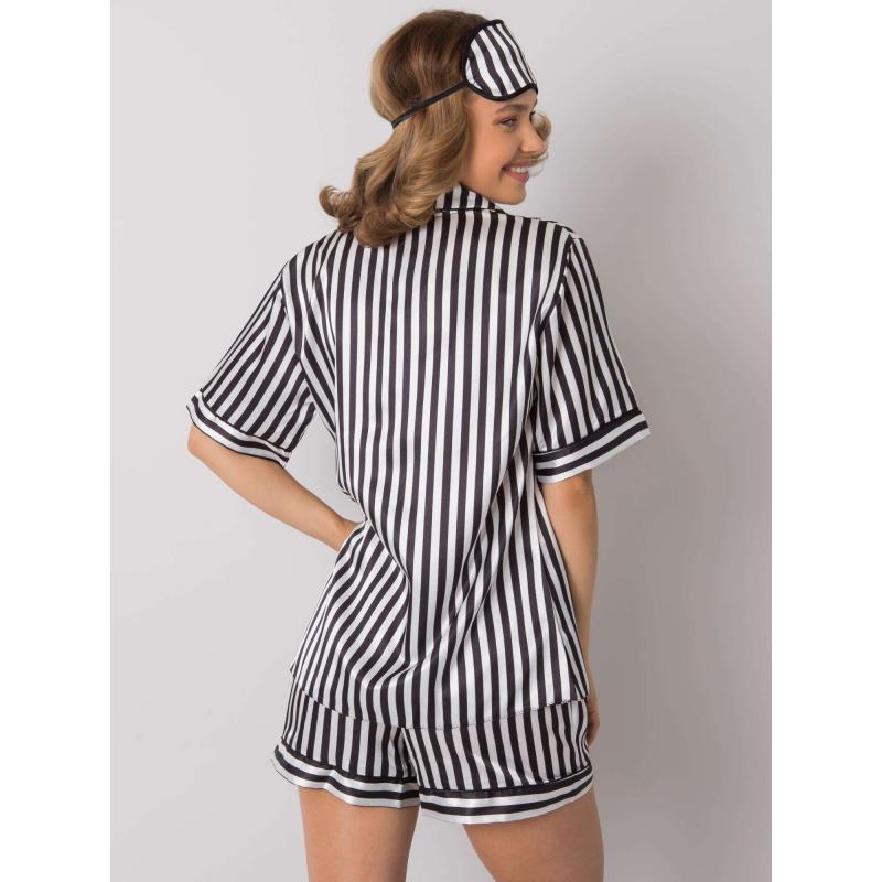 Dámska pruhovaná nočná súprava POLI black and white