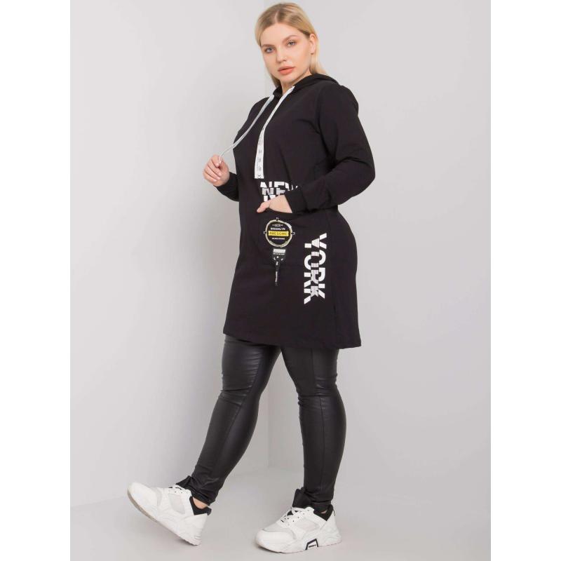 Dámská tunika s kapucí plus size ASHFORD černá 
