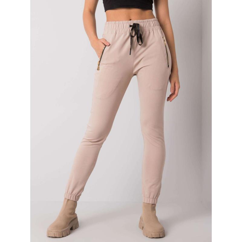 Dámské tepláky s kapsami SHADIA světle béžové 