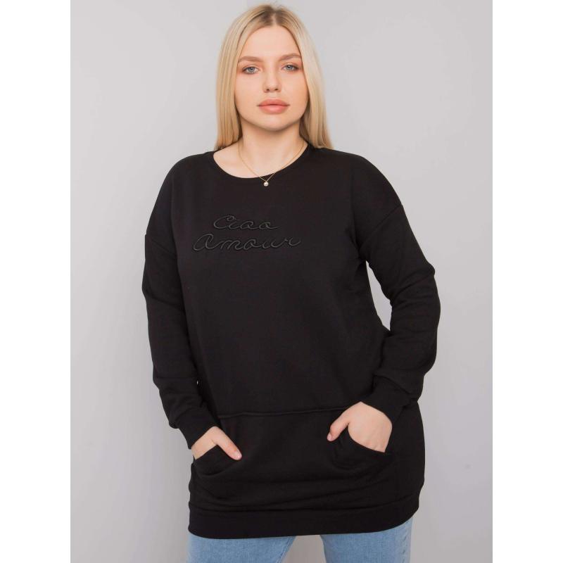 Dámska plus size mikina melange long EASTON black