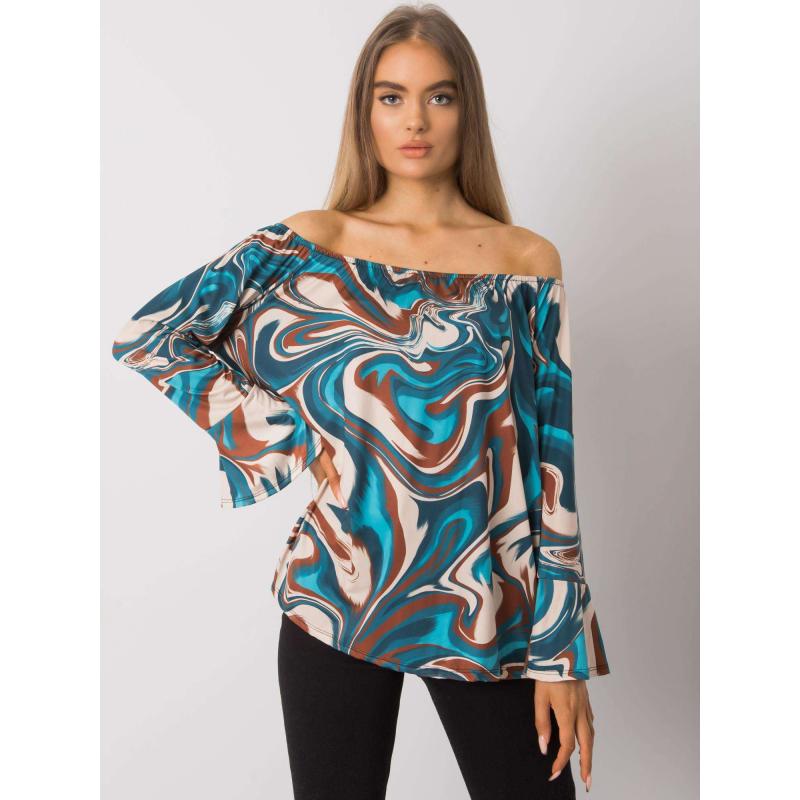 Dámska vzorovaná blúzka Enola OCH BELLA modrá