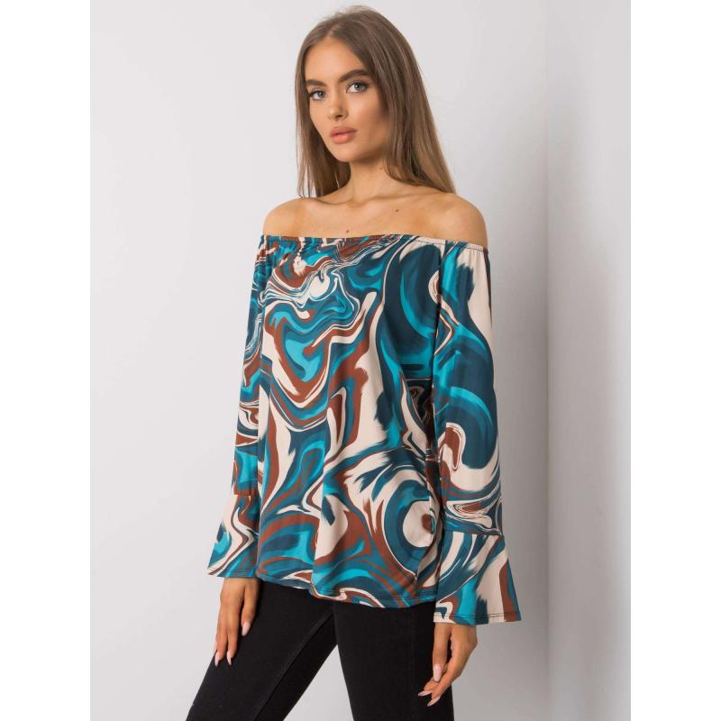 Dámska vzorovaná blúzka Enola OCH BELLA modrá