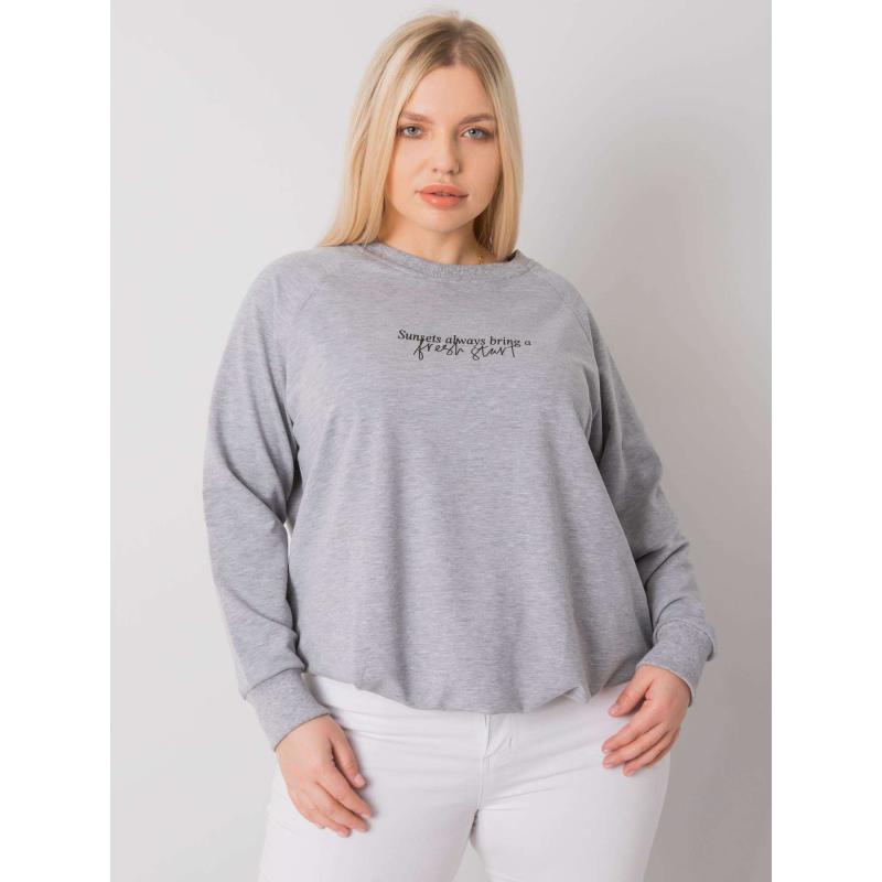 Női melange plus size pulóver MARLOW szürke