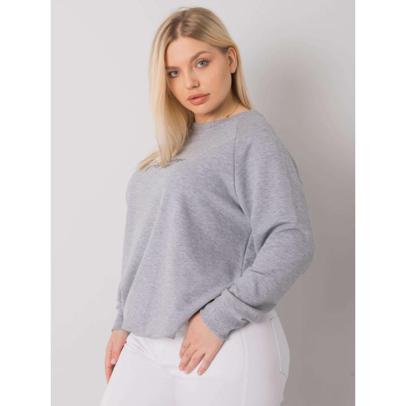 Női melange plus size pulóver MARLOW szürke