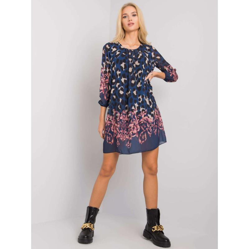 Dámské šaty se zvířecím potiskem Sunny OCH BELLA námořnicky modré 