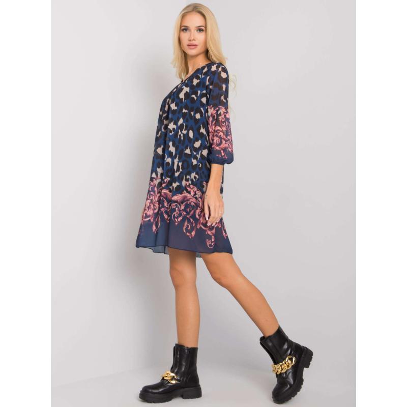 Dámské šaty se zvířecím potiskem Sunny OCH BELLA námořnicky modré 