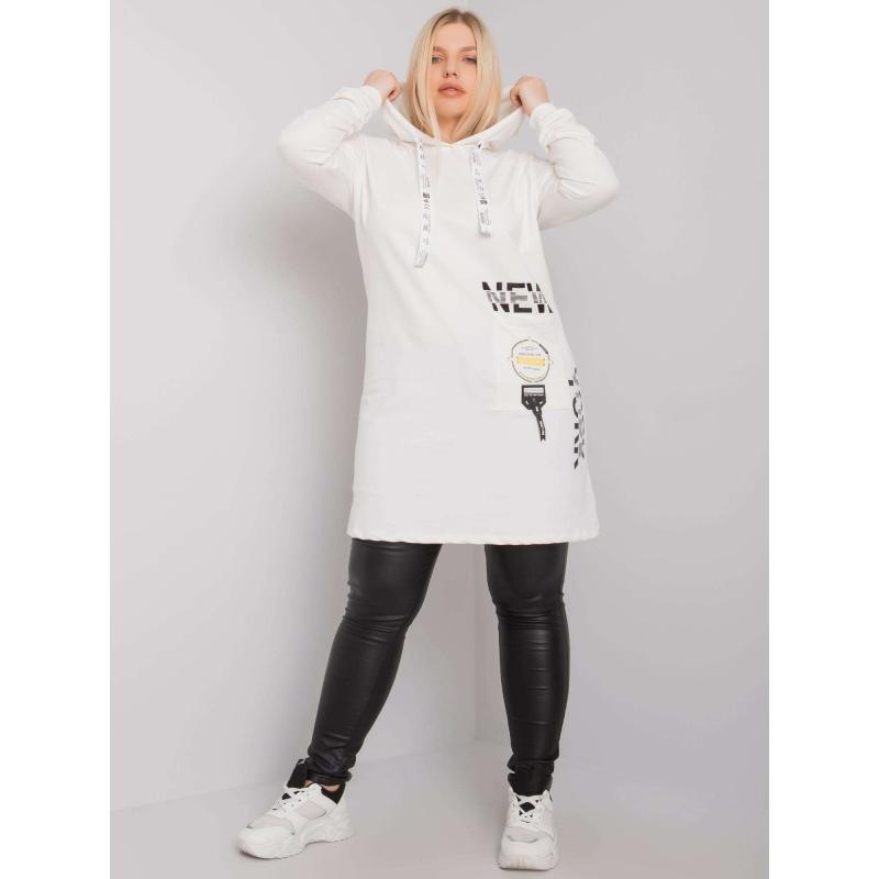 Női plus size kapucnis tunika ASHFORD ekrü színben