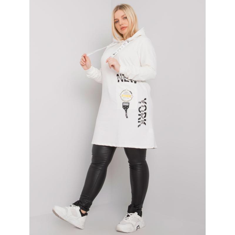Női plus size kapucnis tunika ASHFORD ekrü színben