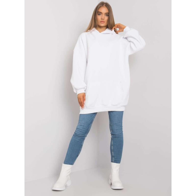 Női hosszú kenguru pulóver ROSELLE fehér