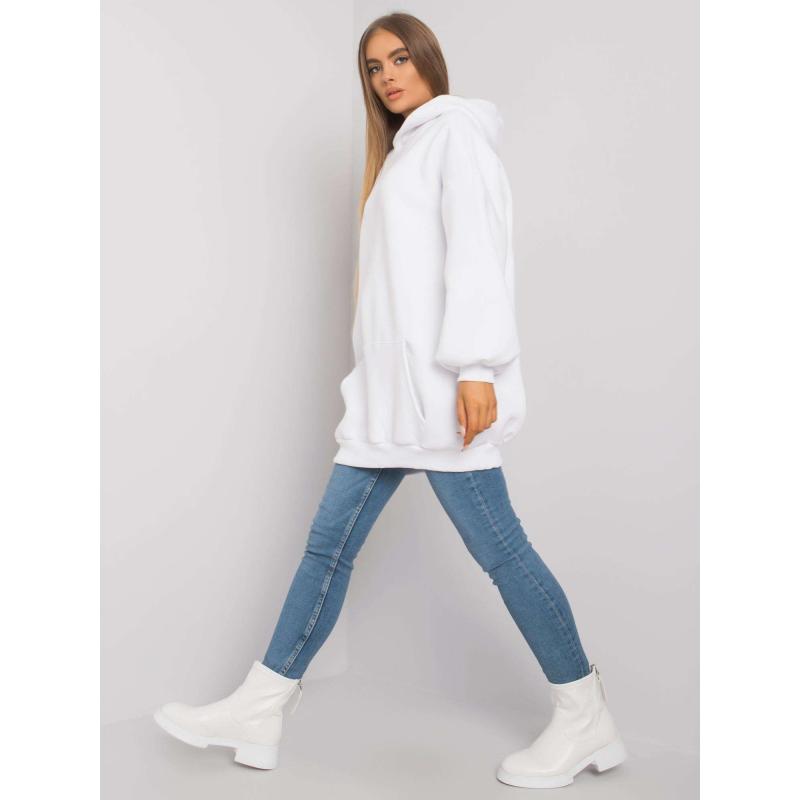 Női hosszú kenguru pulóver ROSELLE fehér