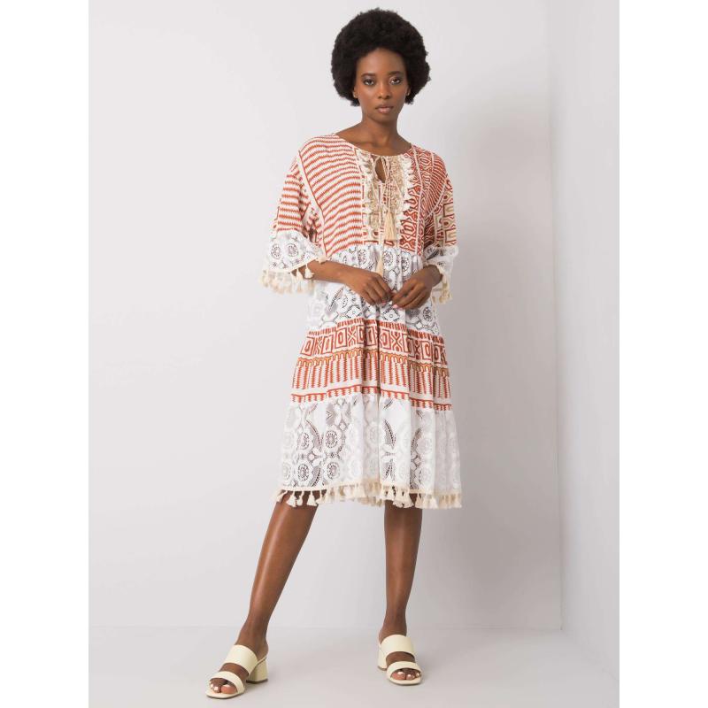 Dámské šaty boho NAYELI tmavě oranžové 