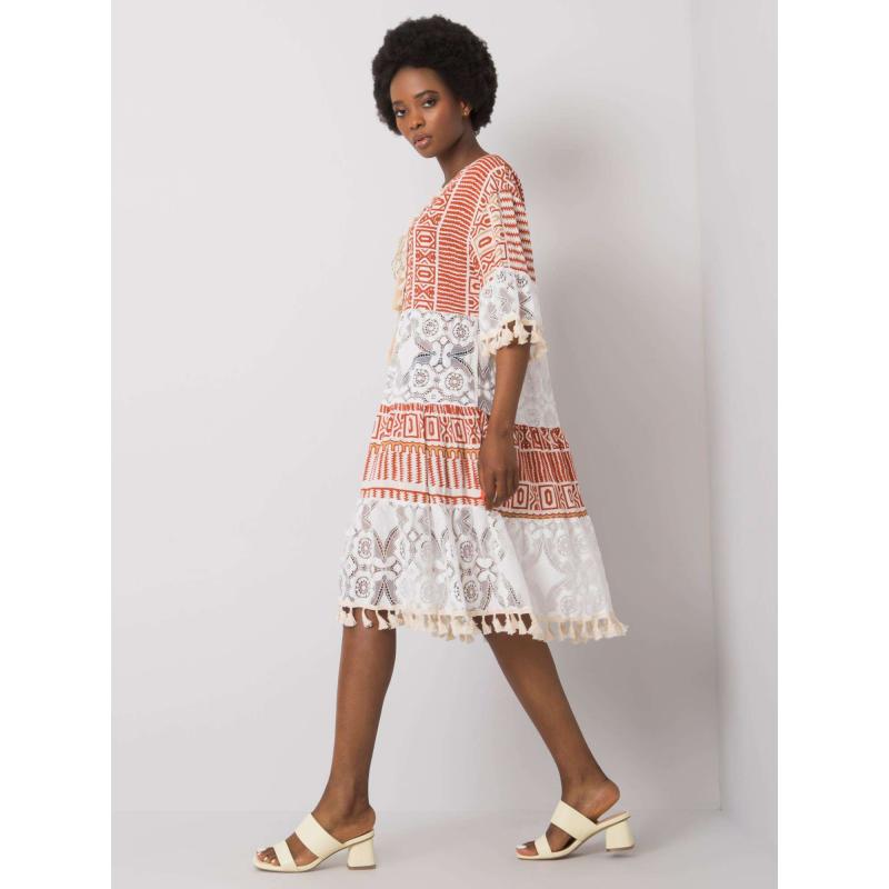 Dámské šaty boho NAYELI tmavě oranžové 