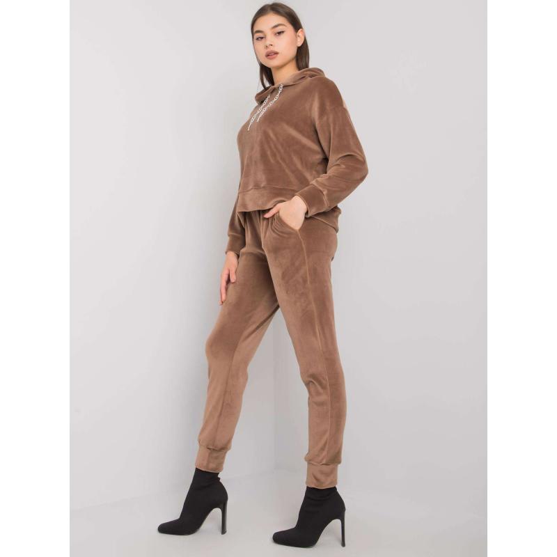 Dámský komplet s kalhotami Chanya tmavě béžový 