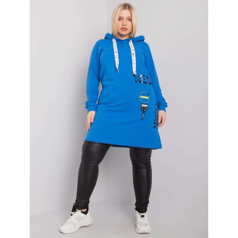 Női plus size kapucnis tunika ASHFORD sötétkék