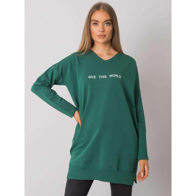 Női tunika Halifax RUE PARIS nyomtatással sötétzöld