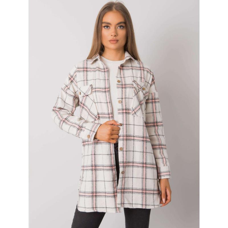 Női kockás ing Bryce RUE PARIS bézs és rózsaszín RUE PARIS Bryce bézs és rózsaszín