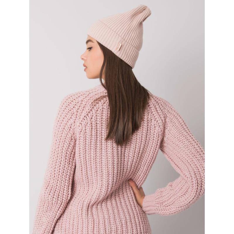 Dámská čepice pletená RUE PARIS růžová 