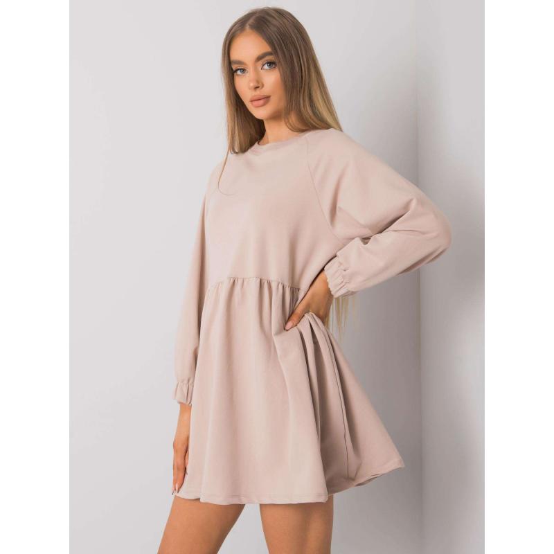 Női hosszú ujjú ruha BELLEVUE világos bézs színben