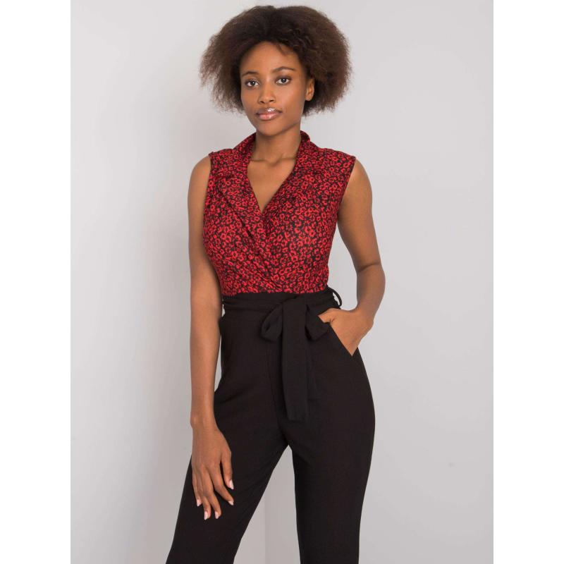 Női overall övvel Seila RUE PARIS fekete-piros