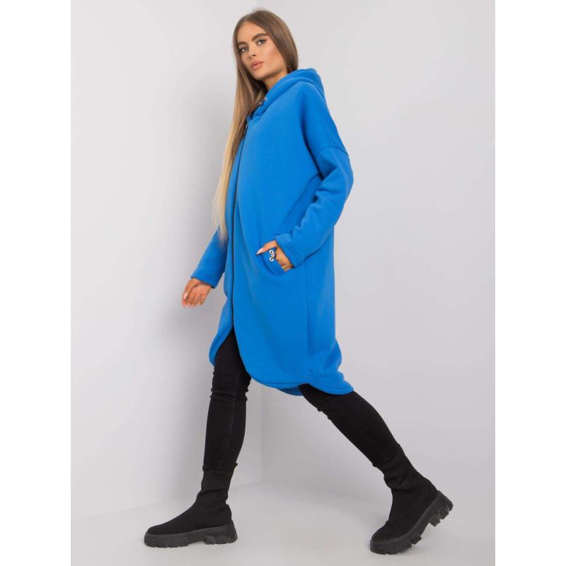 Dámska mikina s kapucňou a vreckami SAIGE modrá