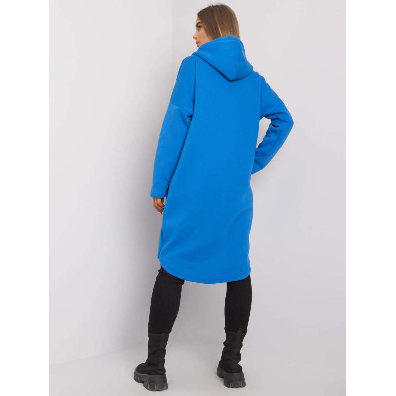 Dámska mikina s kapucňou a vreckami SAIGE modrá