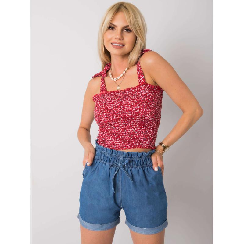 Dámský top květinový Thalia RUE PARIS červený