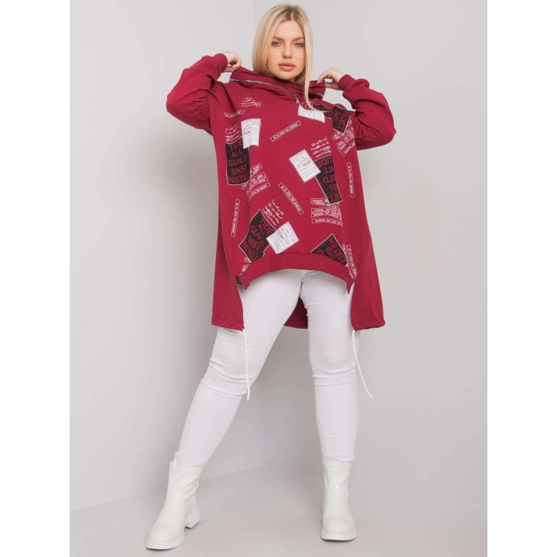 Női plus size pulóver IVES burgundi