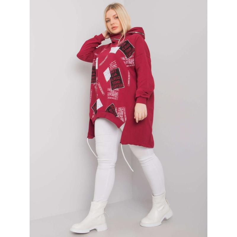 Női plus size pulóver IVES burgundi