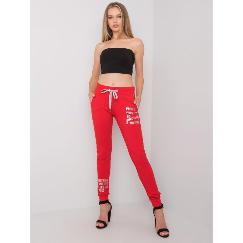 Dámské tepláky s nápisem FATEMAH červené 