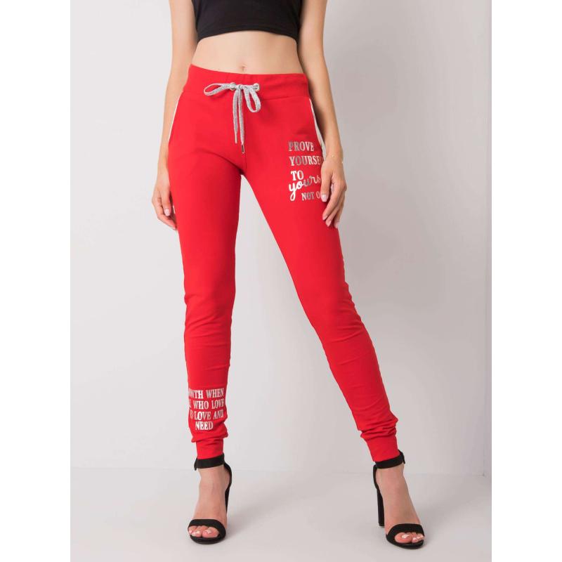 Dámské tepláky s nápisem FATEMAH červené 