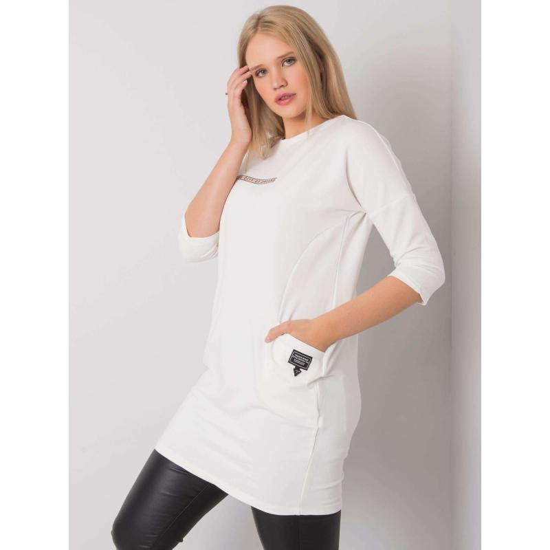 Dámske plus size šaty s vreckami SEREIA ecru