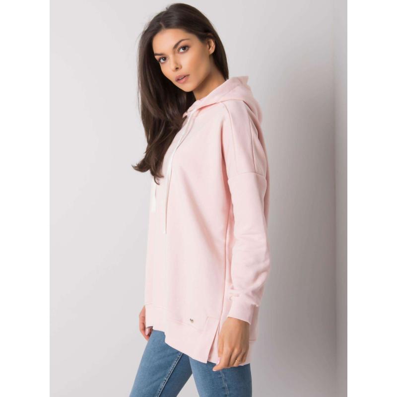 Női kapucnis pulóver CLEVELAND világos rózsaszín