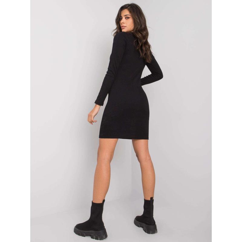 Női bordázott ruha RUE PARIS Azari Azari fekete