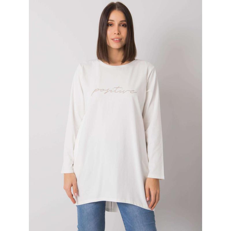 Dámská tunika s nápisem plus size KAYLAH ecru  