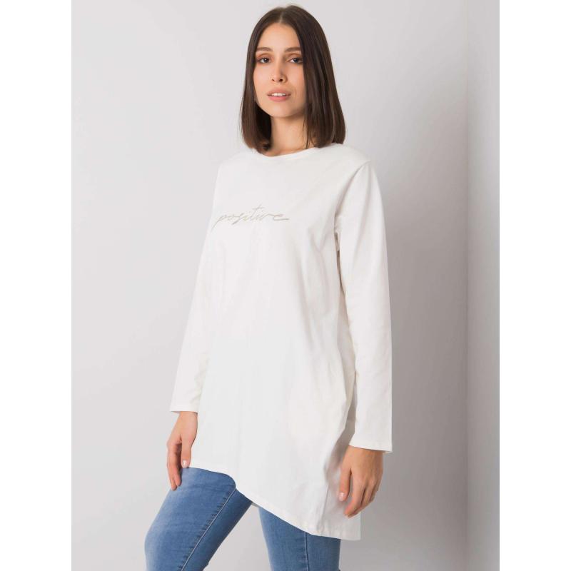 Dámská tunika s nápisem plus size KAYLAH ecru  