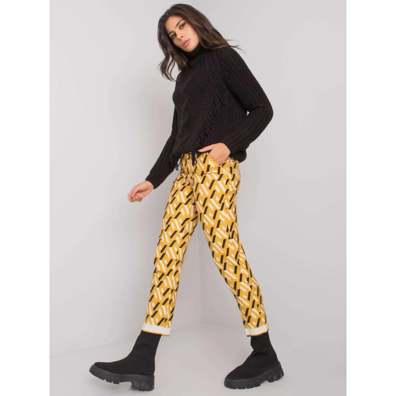 Női mintás nadrág DORCHESTER Fekete és sárga színben