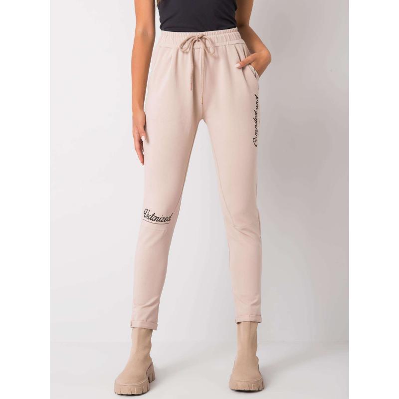 Női melegítőnadrág HAYLEE felirattal bézs színben