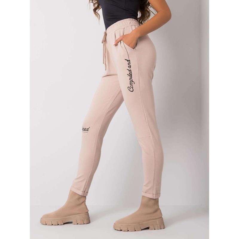 Női melegítőnadrág HAYLEE felirattal bézs színben