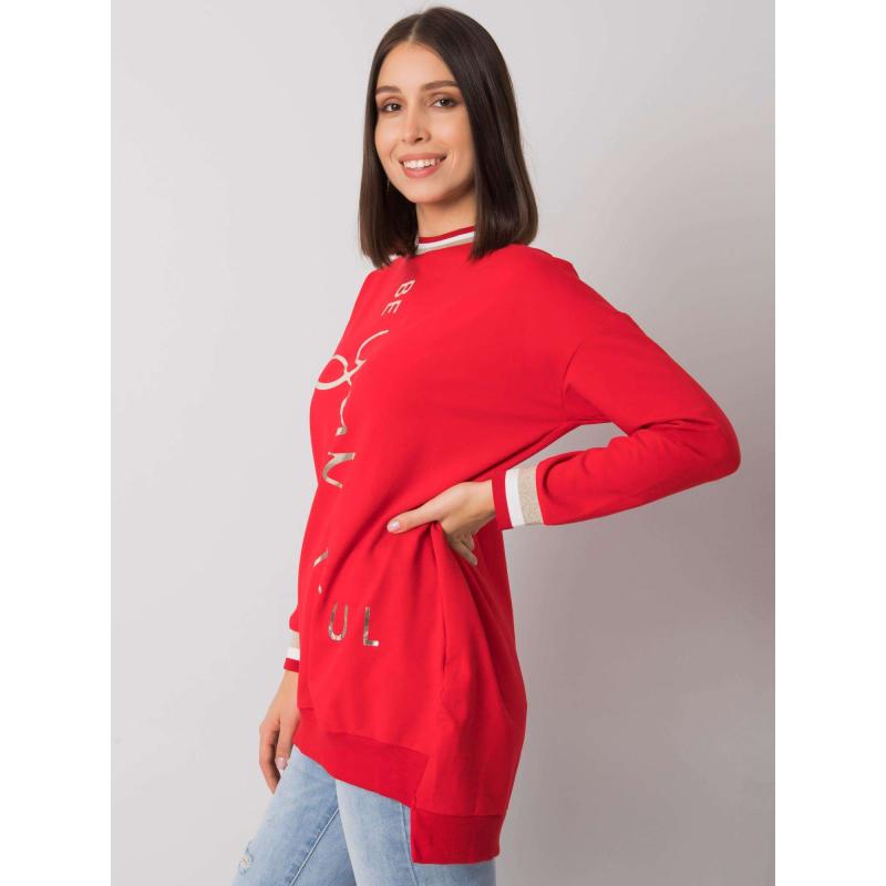 Női nyomtatott pamut plus size tunika JAMELLIA piros