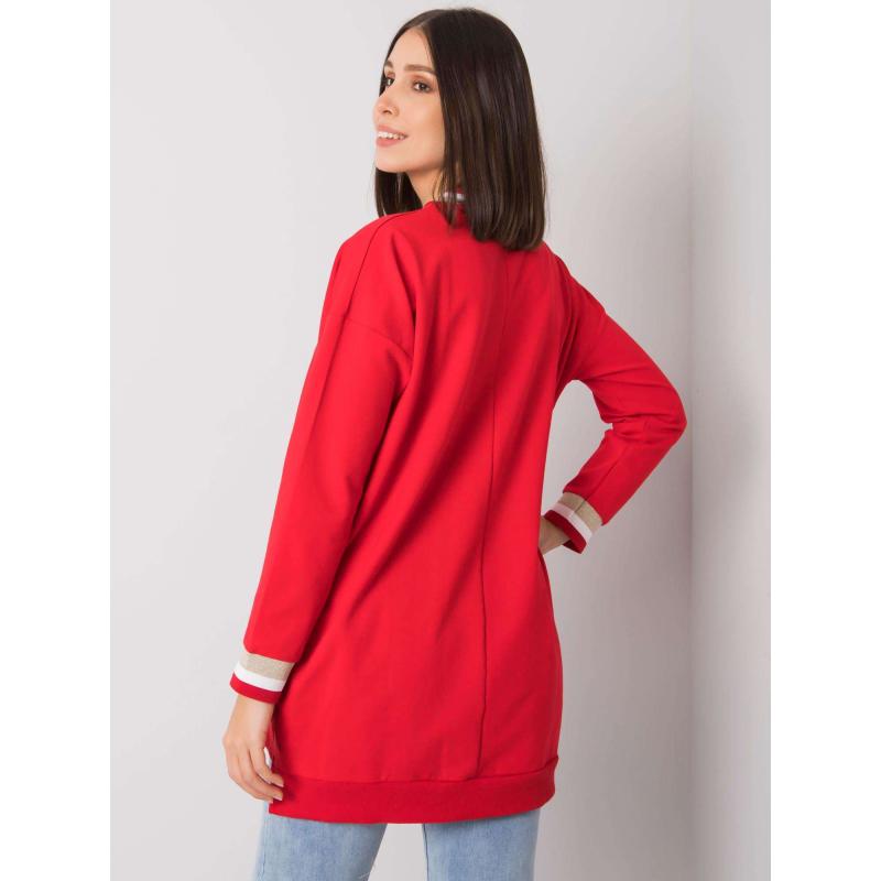 Női nyomtatott pamut plus size tunika JAMELLIA piros