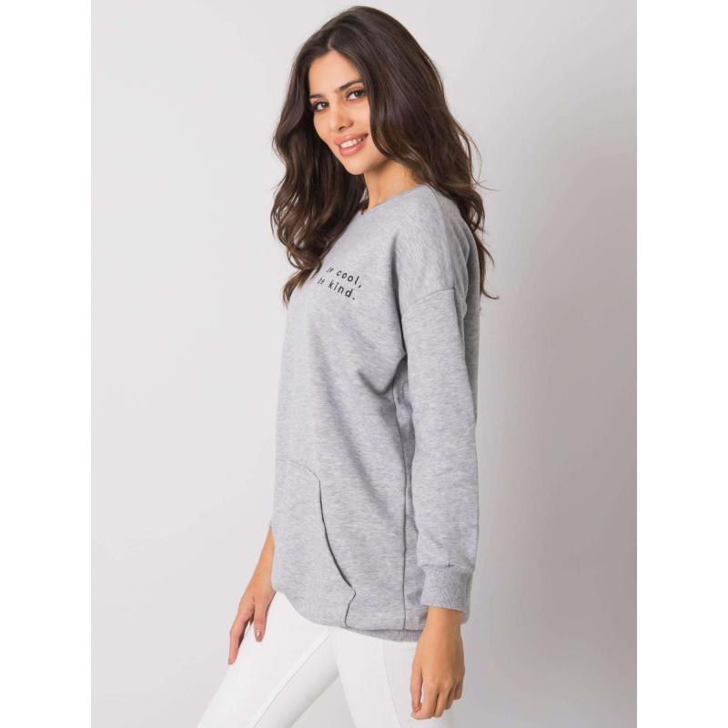 Dámská mikina melanžová klokaní Amalfi RUE PARIS šedá  