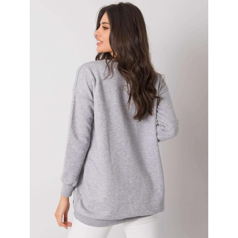 Dámská mikina melanžová klokaní Amalfi RUE PARIS šedá  