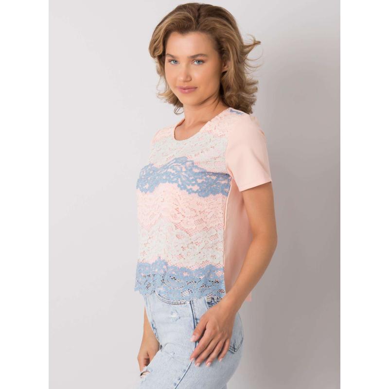 Dámska blúzka s čipkou ZAHRA modrá