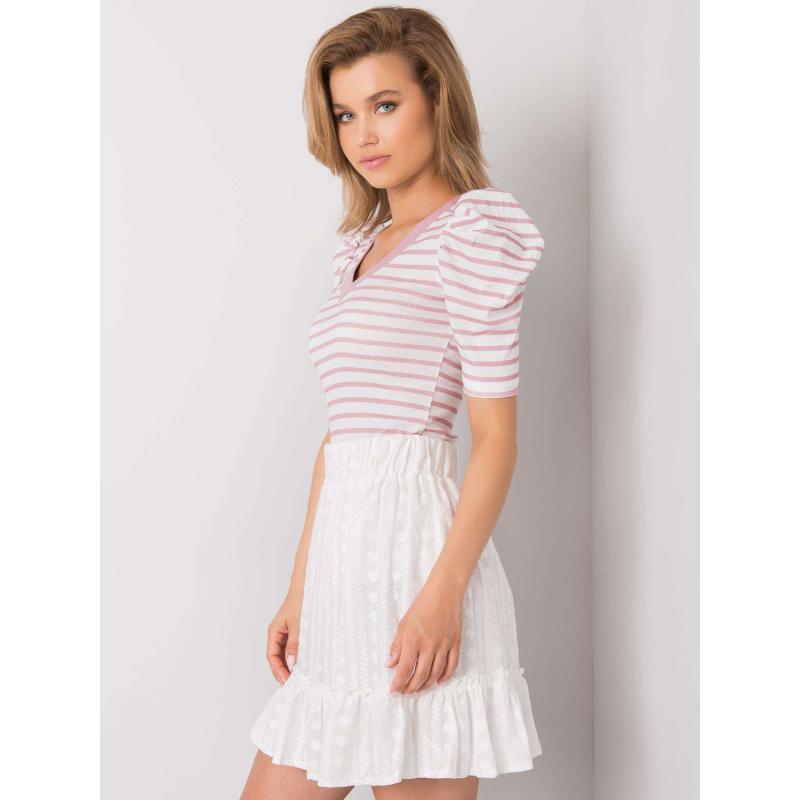 Női csíkos blúz MARLO rózsaszín és fehér