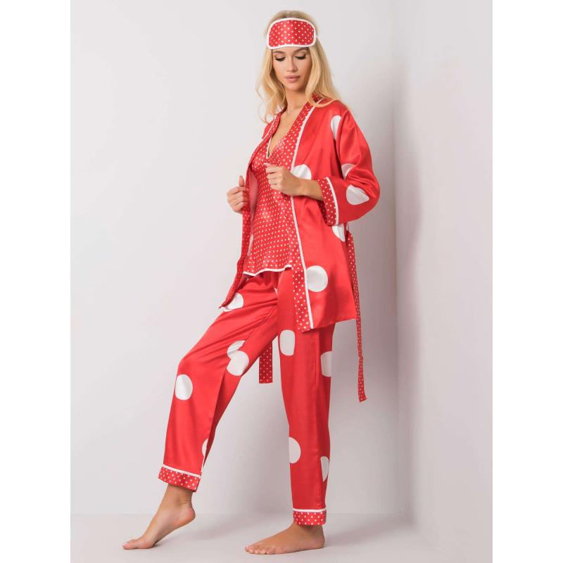 Dámská souprava noční s třpytkami HIGI červená 