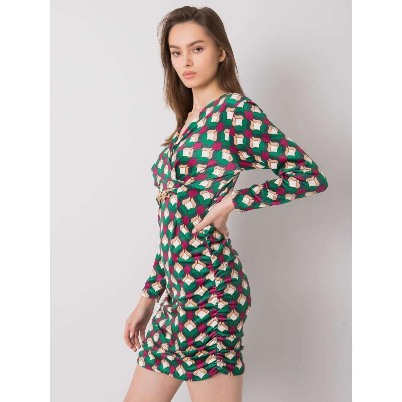 Dámské šaty vzorované velurové MONTILLA zelené 